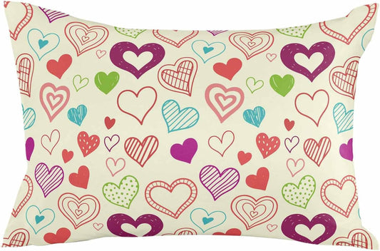 Valentine's Day Body Pillow Cover, Pillowcase Protectors with Zipper, Heart Love Modern Country Light Yellow Breathable Decorative Throw Pillow Case Cover, Pillow Shams for Couch Sofa 24x36Inch