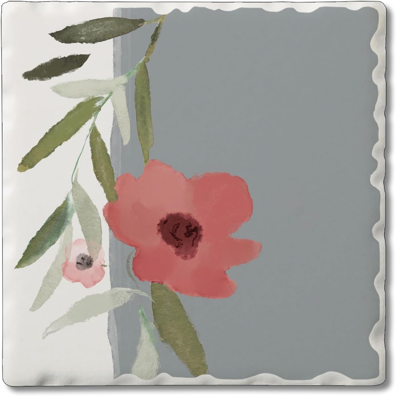 Thirstystone Pink Flower Single Tumbled Tile Coaster Manufactured in the USA 4" Square Create Your Own Set