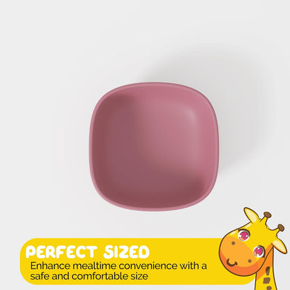Silicone Baby Feeding Set for Infants with Baby Spoons Baby Forks and Suction Bowls for Baby in Pink Color - (3 Piece Set) Baby Eating Eating Essentials in Safe Silicone