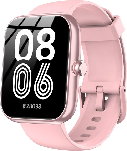 Smart Watch with Alexa Built-in 1.83" HD 2026 Health Fitness Tracker Bluetooth Calls and Notifications 120+ Sport Modes Heart Rate Sleep Monitor Fitness Watch IP68 Waterproof iPhone Android (Pink)