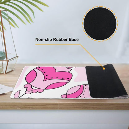 Unique Flower Light Pink Full Desk Mouse Pad 35.4 x 15.7 Inches Mouse and Keyboard Pad Hard Office Supplies Kit Cute Office Desk Decor Cubicle Accessories Pads on Top of Desks XL Computer Matt for