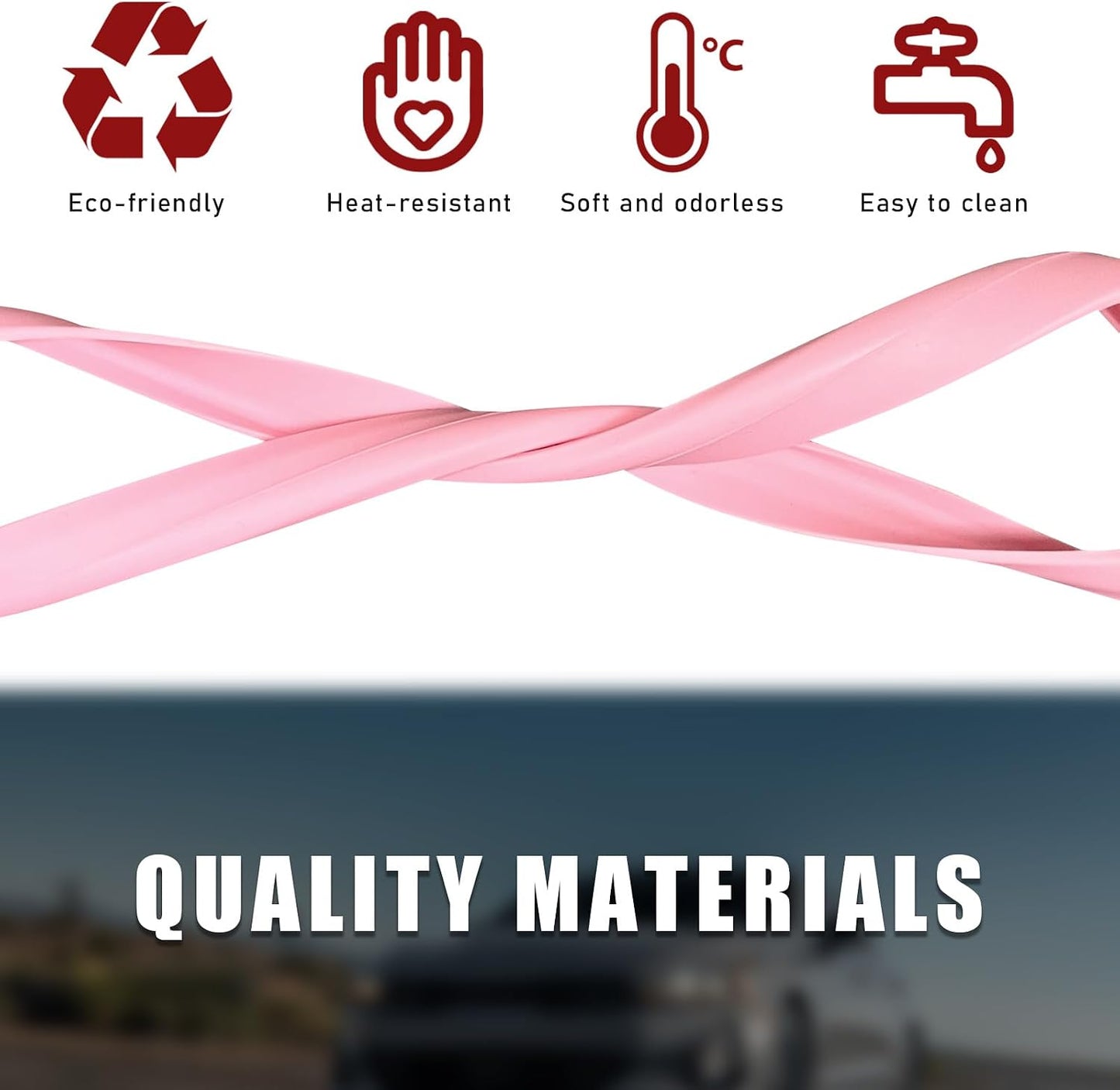 Ohleats Car Rear View Mirror Protector Frame, Silicone Auto Rearview Edge Protection Cover Compatible with Model 3 Model Y, Interior Rear View Trim Frame Decoration, Car Accessories (Pink)