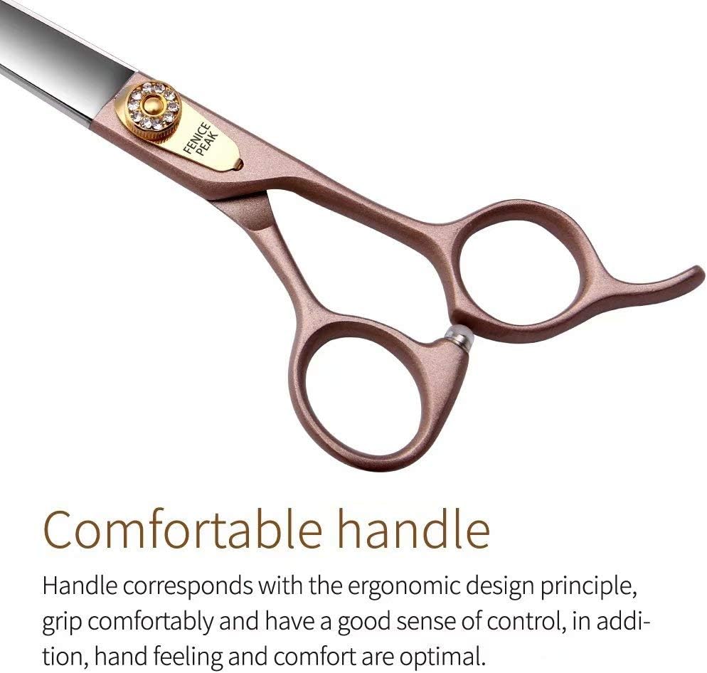 8'' Dog Straight Scissors for Grooming 440C Stainless Steel Rose Gold Professional Pet Trimming Scissors Sharp Blades Cutting for Dogs and Cats Shears