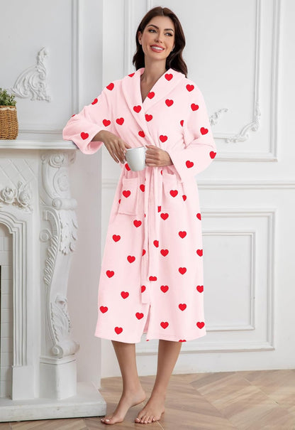 Umeyda Girls Robe, Shawl Collar Fuzzy Fleece Bathrobes with Belt and Pockets for Kids Boys, 2-15 Years