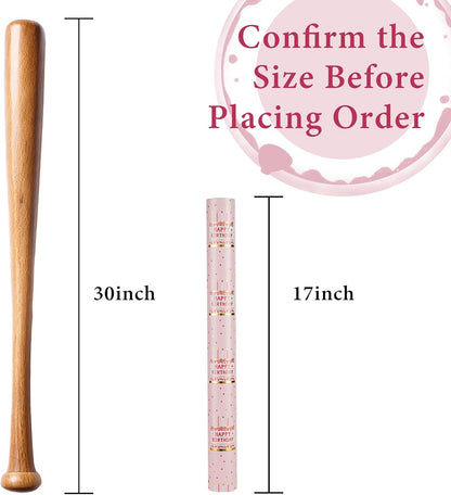MAYPLUSS Pink Birthday Wrapping Paper Roll - 17 Inch X 16.5 Feet - Girly Shiny Metallic Pink Birthday Cake Pattern Reversible Gift Wrap Paper Pastel for Girl Baby Shower Wedding Bridal Shower
