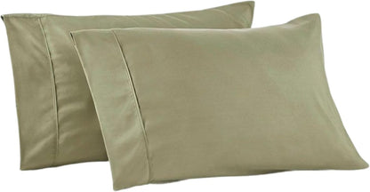 PeachSkinSheets Night Sweats: The Original 1500tc Soft King Pillowcase Set SAGE Green