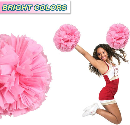 Lovecheer 2PCS Plastic Cheerleading Pom Poms with Baton Handle Cheer Pomoms for Kids Adults Cheering Sports Team Spirit Party