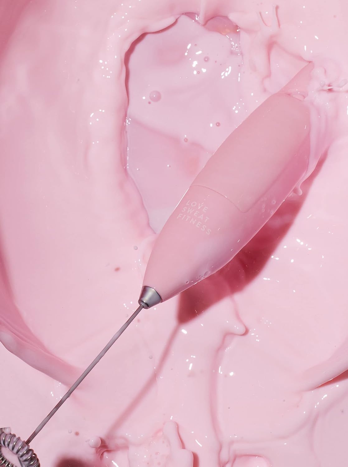 Smooth Operator Pink Handheld Electric Whisk, Milk Frother, Foam Maker for Protein, Coffee & More - Stainless Steel Stand Included