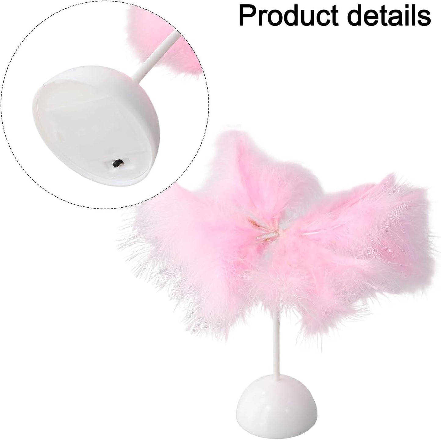 Feather Table Lamp for Bedroom Bedside Decor, Portable Plume Night Light with Stable Base, Soft Glow Desk Lamp for Teen for Girls Room, Wedding Valentine, White Pink(Pink)