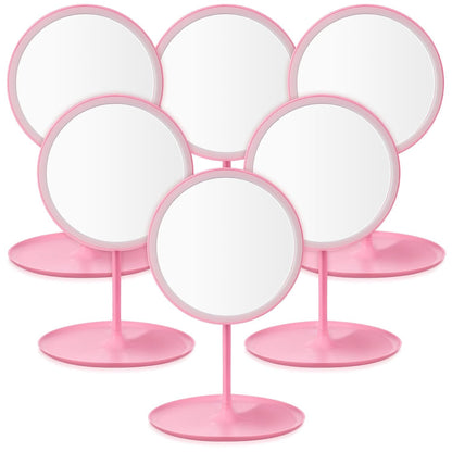 DoubleFill 6 Pcs Spa Party Mirrors Gifts Sleepover Party Favors Make up Table Mirror for Women Girls End of Year Teacher Accessory Sleepover Supplies Bridesmaid Gifts Slumber Birthday Favors(Pink)