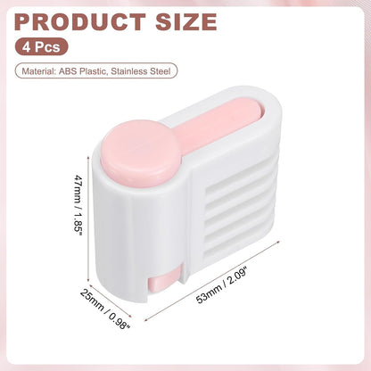 uxcell 4 Pcs Cake Leveler Slicer, DIY Cake Slicer, 5 Layers Bread Leveler, Light Pink