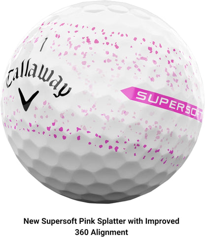Callaway Golf Supersoft Golf Balls (2023 Version, Pink Splatter)