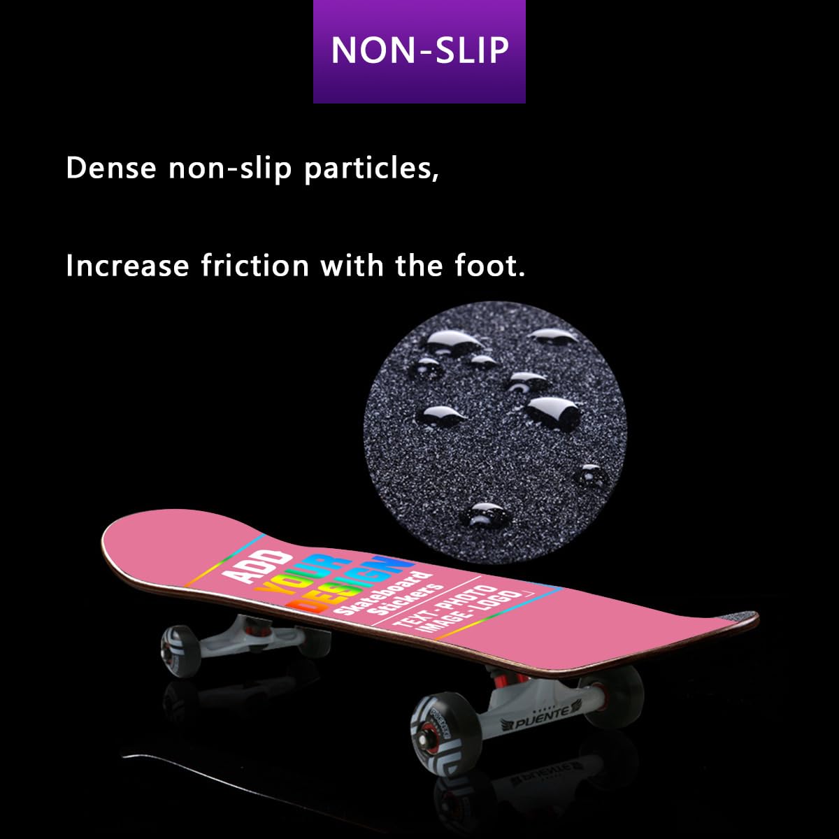 sophiehome Custom Personalized Customize Image/Logo Skateboard Sticker Upload Your Logo or Image Design Dark Pink
