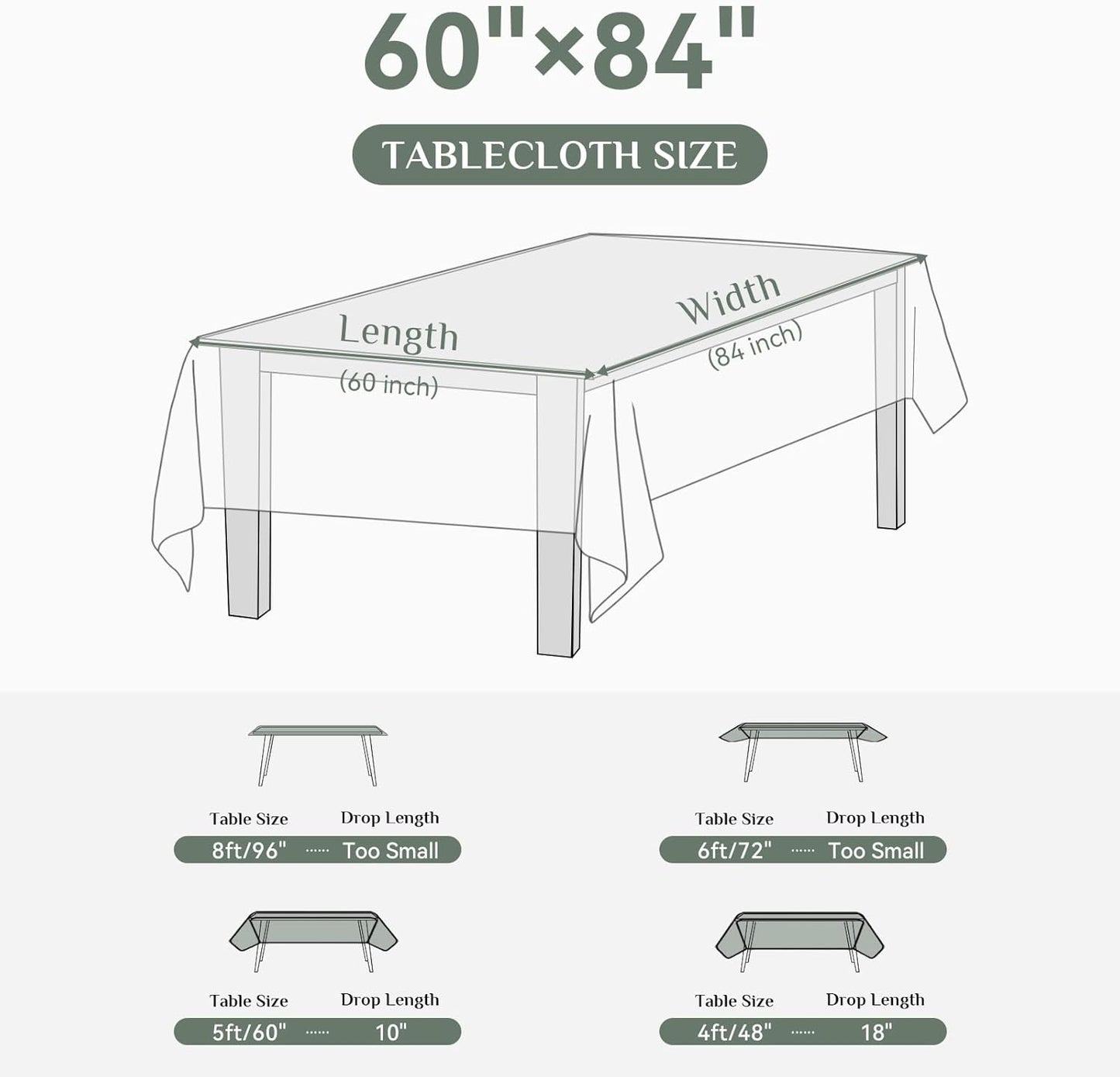 Softalker Rectangle Tablecloth, Waterproof Table Cloths Wrinkle Free Fabric Washable Polyester Table Cover for Dining Tables Party Outdoor Camping Parties Buffet - 60 x 84 inch, Pink