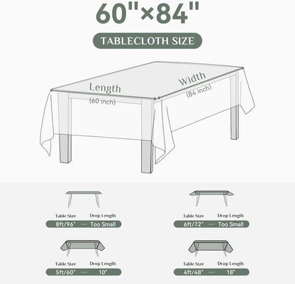 Softalker Rectangle Tablecloth, Waterproof Table Cloths Wrinkle Free Fabric Washable Polyester Table Cover for Dining Tables Party Outdoor Camping Parties Buffet - 60 x 84 inch, Pink