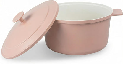 Gotham Steel 5 Qt Dutch Oven Pot with Lid, Nonstick Ceramic Dutch Oven Stock Pot, 10 in 1 Cooking Pot & Dutch Oven for Bread Baking, Lightweight, Oven & Dishwasher Safe – Pink