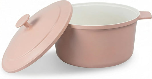 Gotham Steel 5 Qt Dutch Oven Pot with Lid, Nonstick Ceramic Dutch Oven Stock Pot, 10 in 1 Cooking Pot & Dutch Oven for Bread Baking, Lightweight, Oven & Dishwasher Safe – Pink