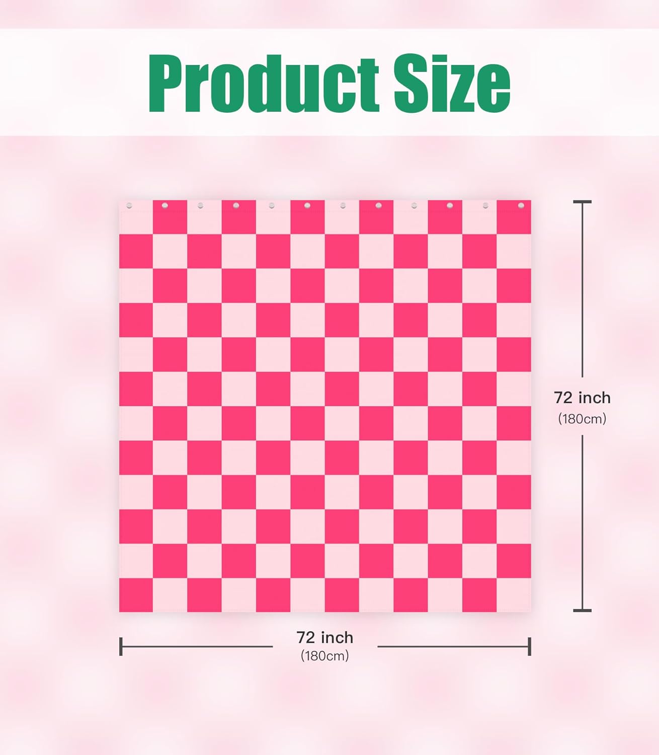 Shower Curtain for Bathroom Stall Boho Modern Cute Aesthetic Decorative Girly Waterproof Unique Checkered Plaid Girls Chic Print Design Teen Pretty Women Cortinas de Baño Bathtub 72 x72 Inch