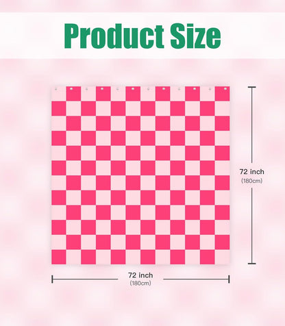 Shower Curtain for Bathroom Stall Boho Modern Cute Aesthetic Decorative Girly Waterproof Unique Checkered Plaid Girls Chic Print Design Teen Pretty Women Cortinas de Baño Bathtub 72 x72 Inch