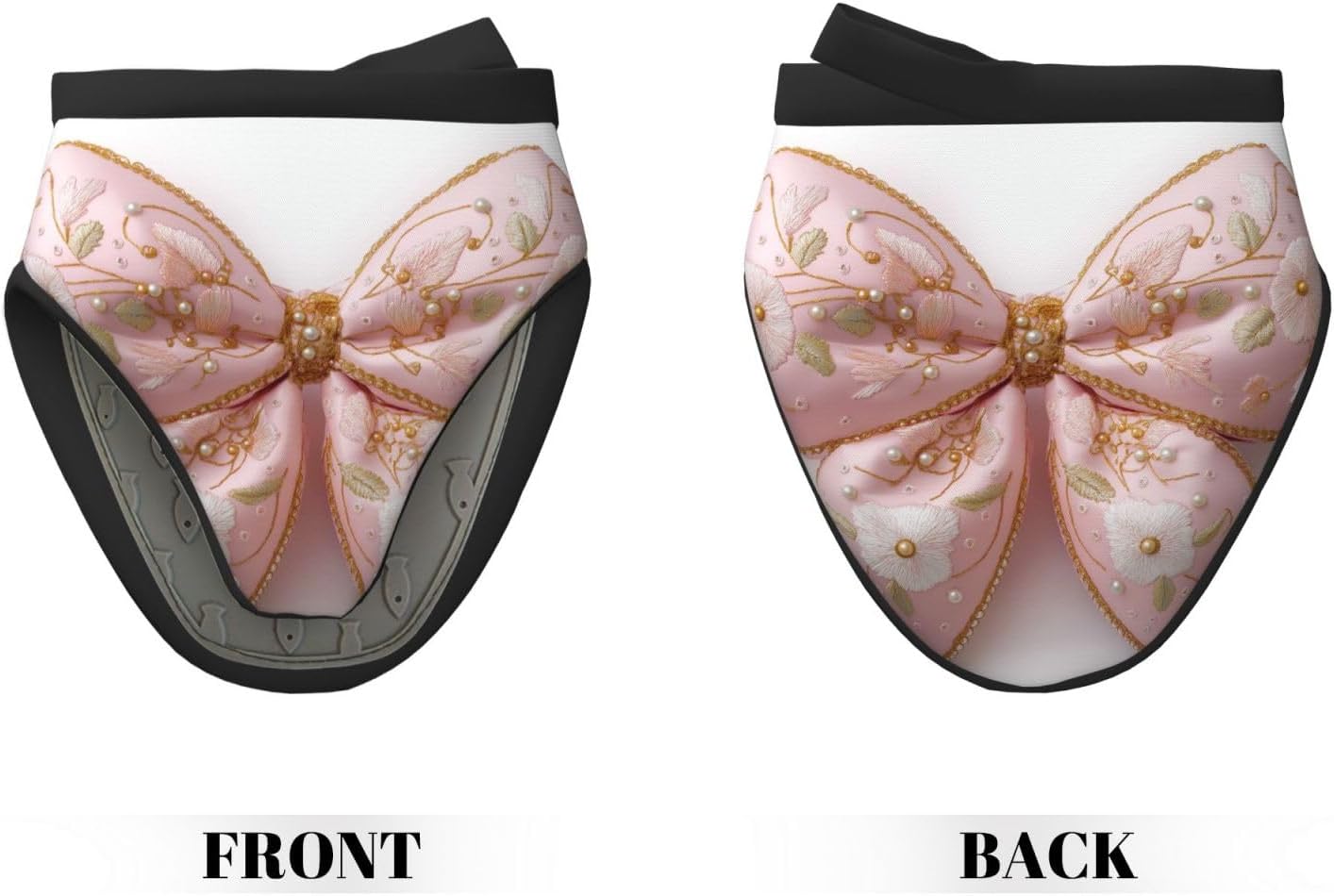 Light Pastel Pink Bow Balloon Embroidered Floral Mini Silicone Oven Mitts Heat and Slip Resistant Kitchen Mittens,Short Oven Gloves for Safe Cooking Baking & Grill,5.9"X5.9"