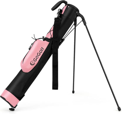 Goplus Lightweight Golf Stand Bag, Sunday Bag for The Driving Range, Par 3 and Executive Courses, Pitch n Putt Golf Club Carry Bag w/Shoulder Strap, Pocket, Bottle Holder for Men Women