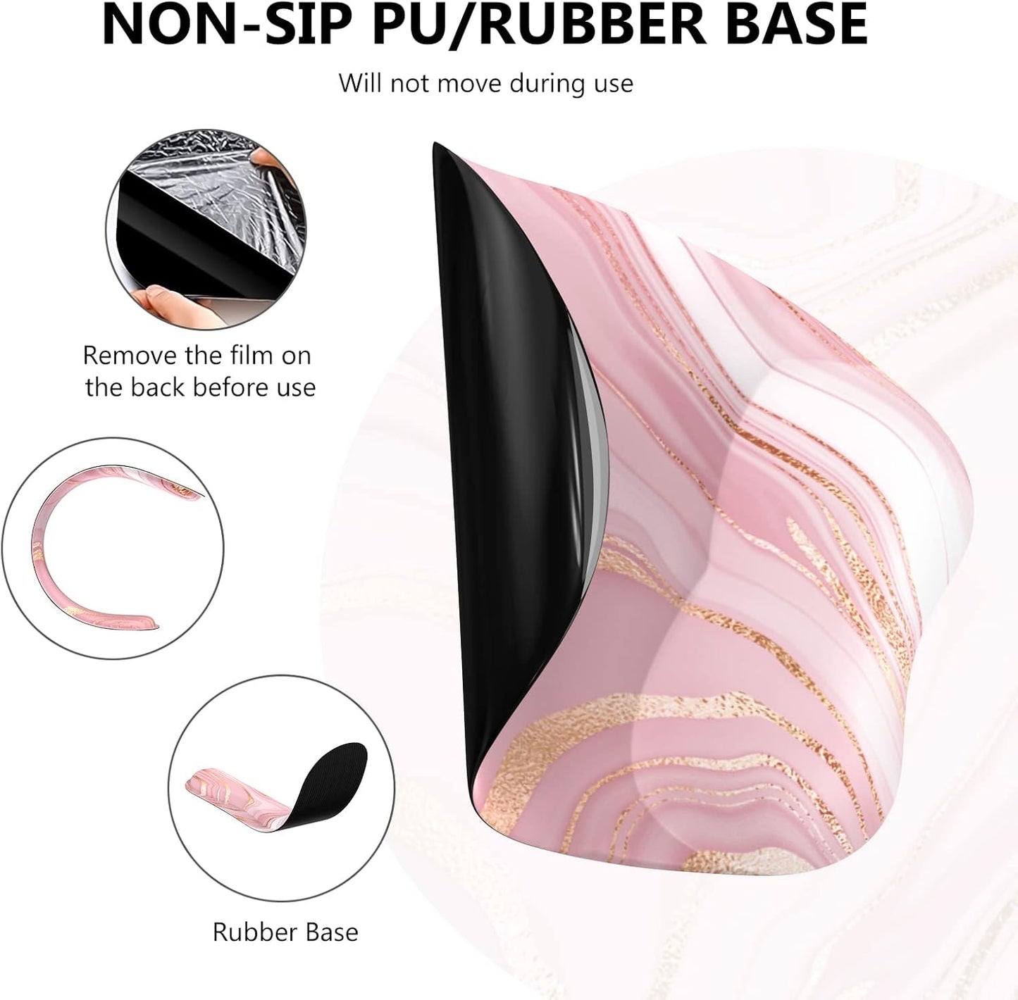 Light Pink Desk Mat Set, Mouse Pad and Keyboard Wrist Rest, Ergonomic Mouse Pad with Wrist Rest, Non-Slip Desk Mat for Home Office, 35.4 x 15.7 in