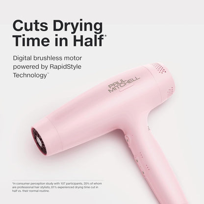 Paul Mitchell Dry Lightweight Professional Hair Dryer, Multiple Heat + Speed Settings, For Salon-Level Blowouts