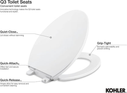 Kohler K-4733-V10 Glenbury Quiet Close Toilet Seat, Elongated, Peachblow
