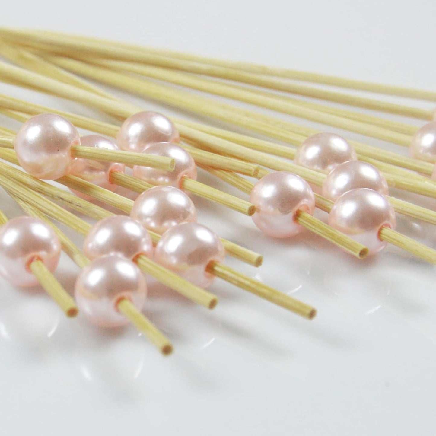 Toothpicks for Appetizers, Fancy Cocktail Picks for Appetizers, Pink Bamboo Cocktail Toothpicks for Drinks, 4.7inch Appetizer Skewers for Party Decoration 100 Counts