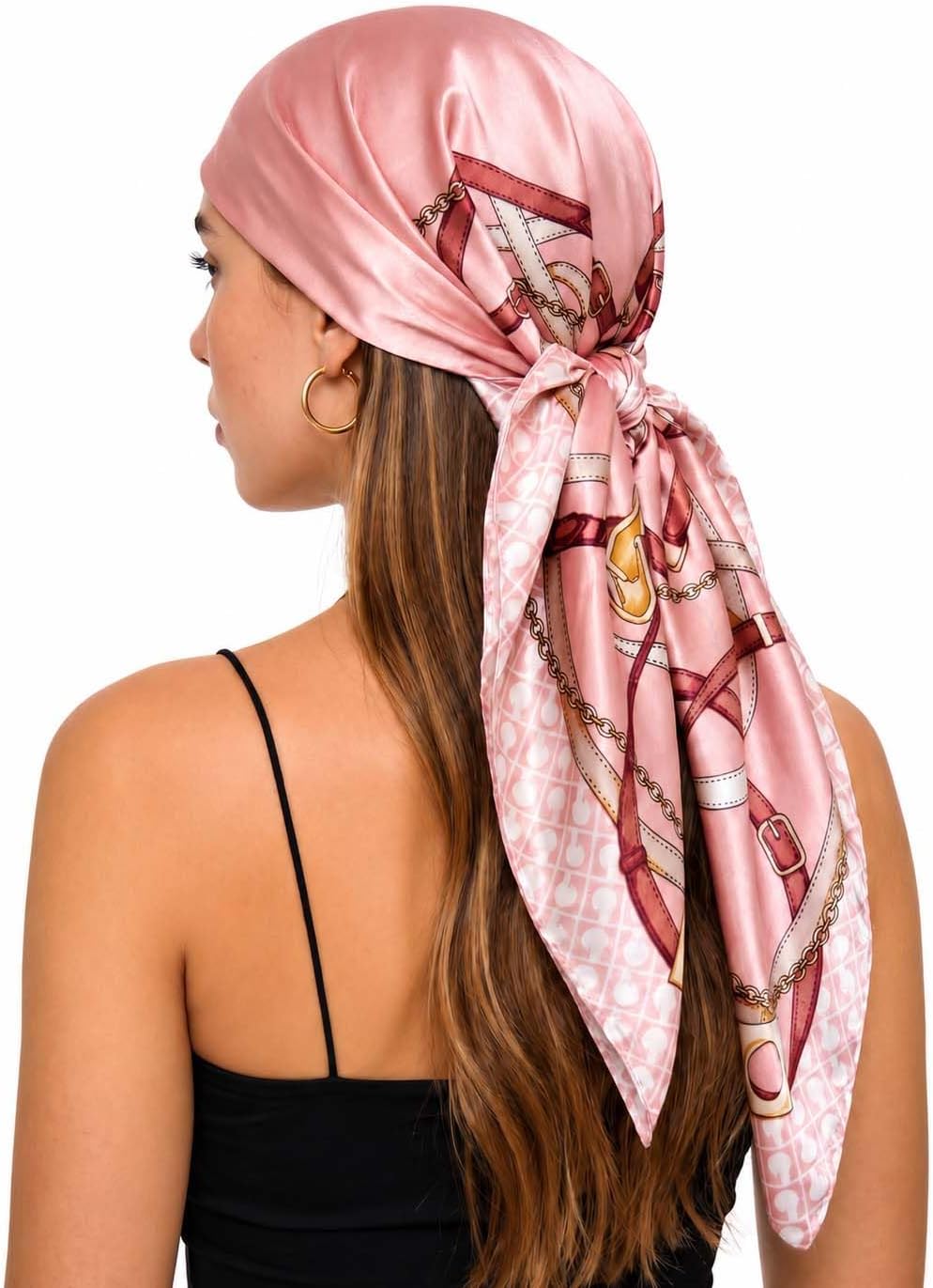 corciova 35 x 35 Satin Square Scarf for Women, Silk-Feel Hair Wrap, Large Bandana, Neck Wrap, Headscarf & Fashion Accessory