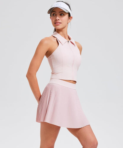 AFZ Pleated Tennis Outfits Woman 2 Piece Golf Dresses Pickleball Disney Clothes Athleisure Matching Skirt Sets with Shorts