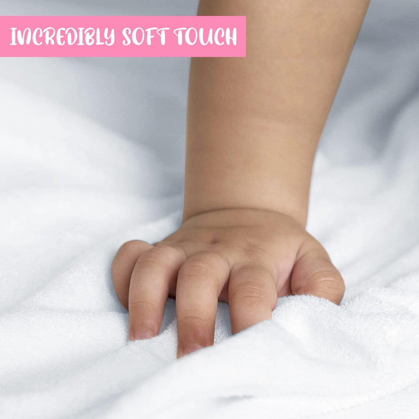 Set of 2 Hooded Baby Towels – White and Pink – Luxurious, Large and Super Absorbent – 30 x 30 Inch – Soft and Suitable for Infants, Toddlers and Kids – 400 GSM