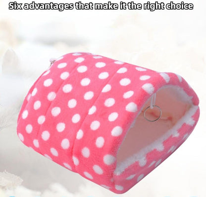 Cute Cave Bed Nest Hideout, Small Animals Warm House Cage Supplies, for Hedgehog Guinea Pig Hamster, Machine Washable - Simplicity (Pink,Large)