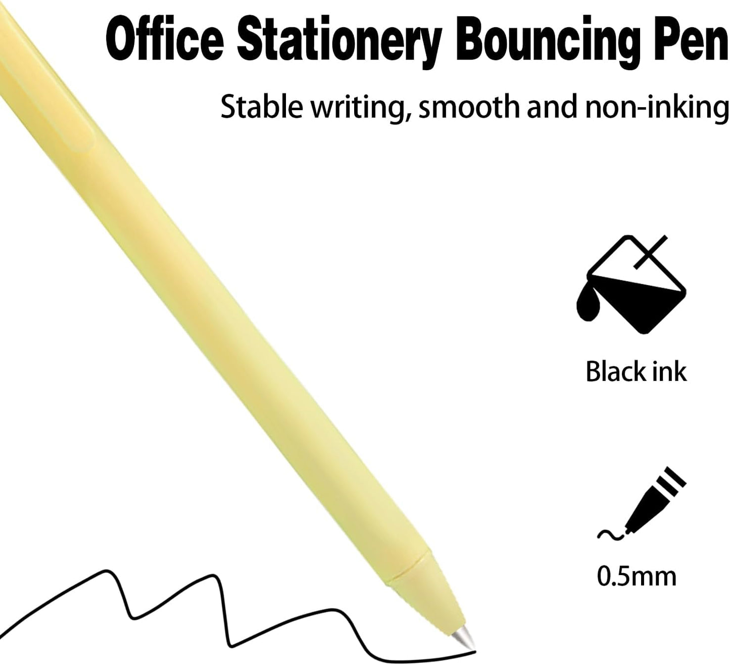 50 Pcs Black Ink Pens 0.5mm Fine Point Gel Pens Cute macaron color Pen Retractable School Office Supplies（light pink）