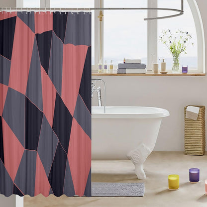 Erosebridal Abstract Shower Curtain 72" Wx78 L Geometric Waterproof Bathroom Accessories Minimalism Modern Abstract Art Bath Curtain for Bathroom Showers Geometric Blocks Pink