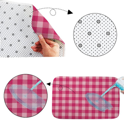 Front Door Rug Romantic Bright Pink Checkered Bathroom Toilet Rugs Bath Tub Mat Outside Door Mats Protect Floor Trap Water Anti-Slip Ultra-Soft Household Rv Users Shower Rustic Bathroom Decor 18X30in