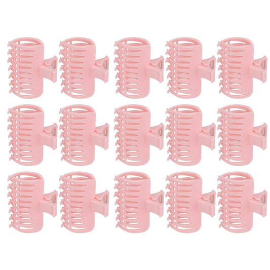 15PCS Hot Roller Clips, Curler Claw Clips for Girls Women, Hair Section Fixing Clamps, Holding Hairdressing Tool for Long and Medium Hair (Pink)