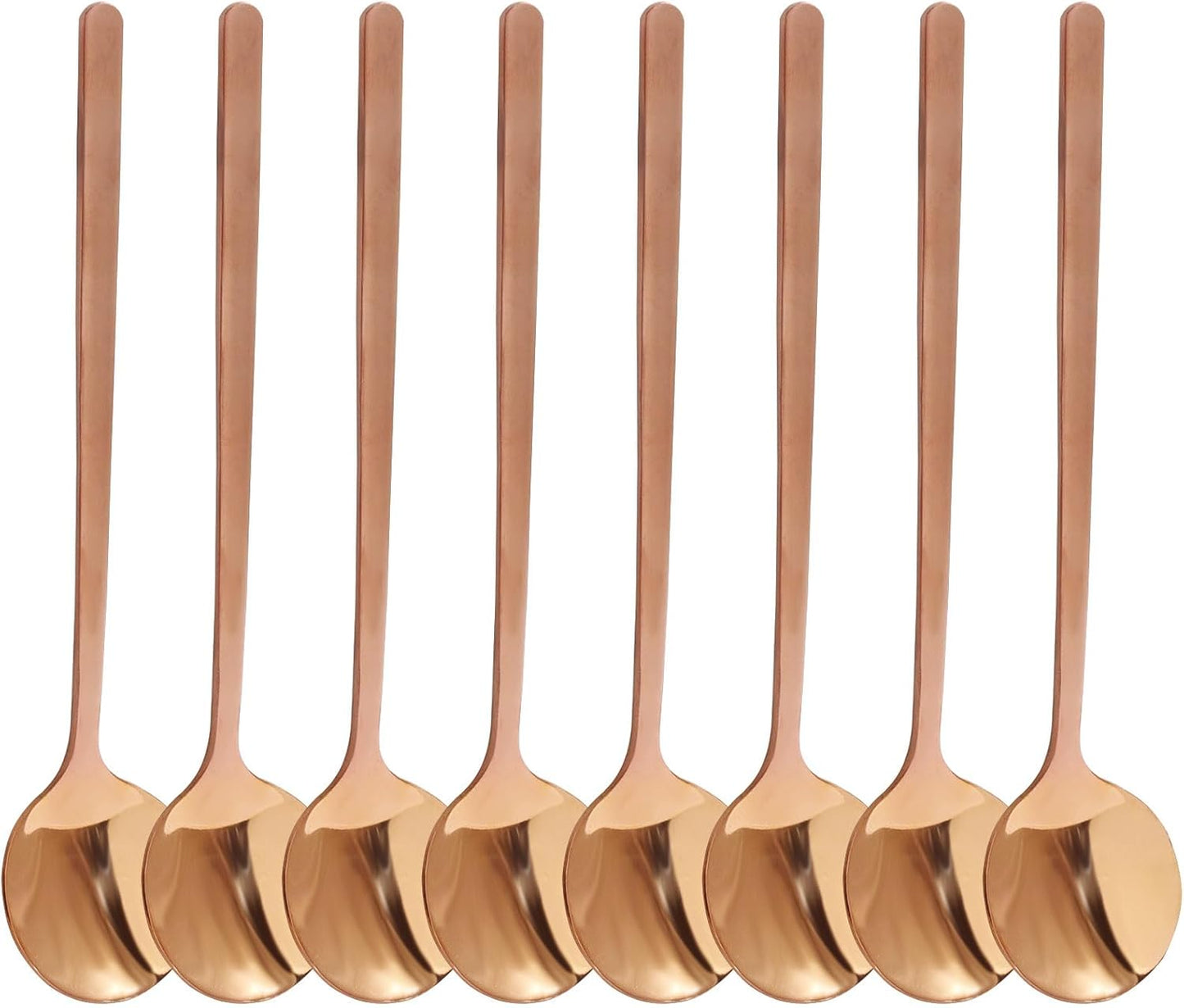 Demitasse Espresso Spoons, 8Pcs Rose Gold Coffee Spoons 5.3inch, Stainless Steel Mini Tea Spoons for Coffee Sugar Dessert Cake Ice Cream Soup Antipasto Cappuccino