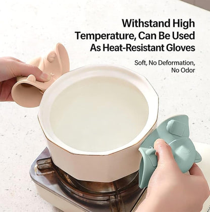 Silicone Tea Bag Holder and Mug Cover with Cat Design, Set of 2, Dishwasher Safe, Heat Resistant, for Hot Beverages, Light Pink
