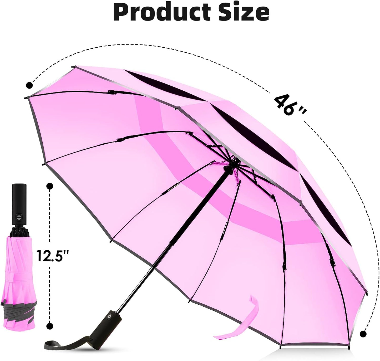 Windproof Automatic Inverted Umbrella – Compact Folding with Sun UV Protection, Portable Travel Umbrella for Car & Backpack