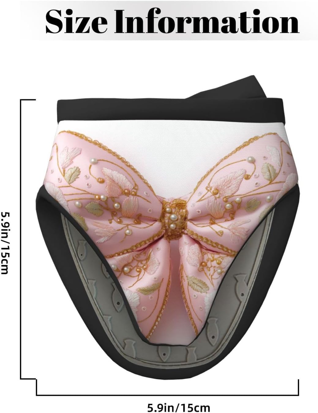 Light Pastel Pink Bow Balloon Embroidered Floral Mini Silicone Oven Mitts Heat and Slip Resistant Kitchen Mittens,Short Oven Gloves for Safe Cooking Baking & Grill,5.9"X5.9"