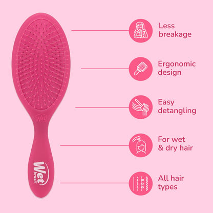 Wet Brush Original Detangler Hair Brush, Pink Frost - Ultra-Soft IntelliFlex Bristles - Detangling Brush Glides Through Tangles For All Hair Types (Wet Dry & Damaged Hair) - Women & Men