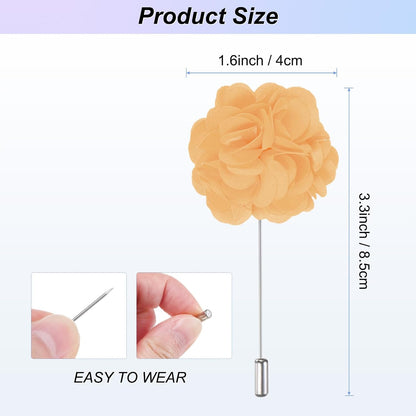 M METERXITY Flower Lapel Pins for Men, Boutonnieres Pin Camellia Flower Groom Boutonnieres for Wedding/Graduation