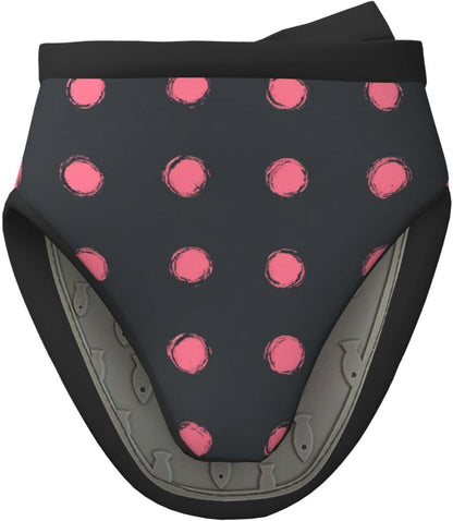Light Pink Polka Dots in Grid On Solid Dark Gray Mini Silicone Oven Mitts Heat and Slip Resistant Kitchen Mittens,Short Oven Gloves for Safe Cooking Baking & Grill,5.9"X5.9"