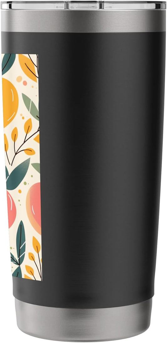 Pattern Art Peach Stainless Steel Insulated Tumbler