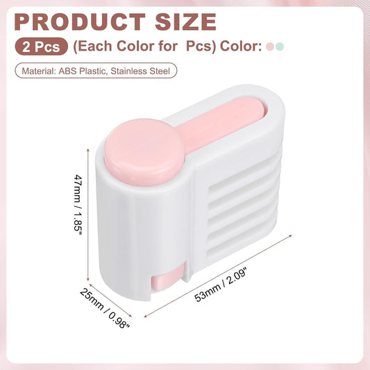 uxcell 2 Pcs Cake Leveler Slicer, DIY Cake Slicer 5 Layers, Light Pink/Light Green