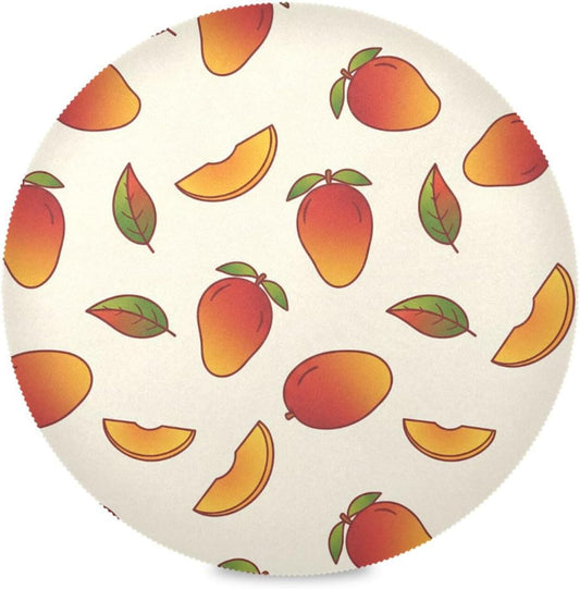 15 inch Peaches Pattern Round Placemats 4 PCS Non Slip Heat Resistant Table Mats for Kitchen Dining Party Table Indoors & Outdoors Decor