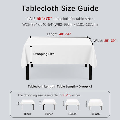 JIALE Pink Rectangle Linen Polyester Tablecloth with Decorative Cutouts, Waterproof Table Cloth Wrinkle Free Light Pink Valentines Farmhouse Dining Table Cover for Outdoor Party Camping, 55 x 70 inch