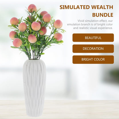 PRETYZOOM Artificial Peach Branches 2 Pcs Faux Peach Stems with Pink Flowers for Home Decor Vase Fillers Floral Arrangements Party Decorations 12.79X3.94X3.94 Inches