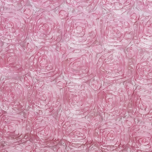 Efavormart Wonderland Rosette Premium Table Runners for Weddings Party Banquets Decor Fit Rectangle and Round Table - Pink